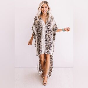 Buddy Love Snakeskin print Beige and Black Patterned dress new size M/L